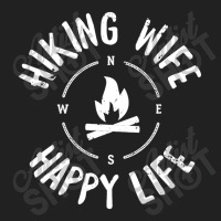 Hiking Wife Happy Life   Funny Hiking T Shirt For Couple Basic T-shirt | Artistshot