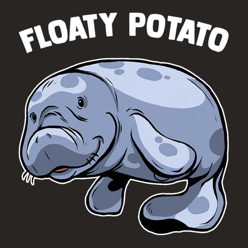 Floaty Potato Manatee Sea Animal Aquatic Marine Ma Ladies Fitted T-Shirt by RebeccaBradi | Artistshot