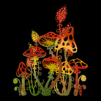 Mushrooms T  Shirtred Magic Forest Mushrooms And Fern T  Shirt Pocket T-shirt | Artistshot