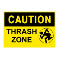 Caution Thrash Zone Raglan Crop Top | Artistshot