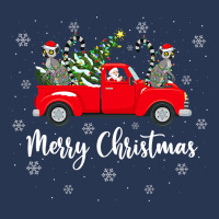 Funny Santa Riding Christmas Tree Truck Lemur Chri Men Denim Jacket | Artistshot