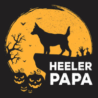 Full Moon Halloween Heeler Papa Australian Cattle  T-shirt | Artistshot