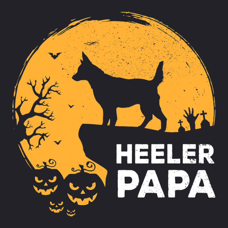 Full Moon Halloween Heeler Papa Australian Cattle  Unisex Sherpa-lined Denim Jacket | Artistshot