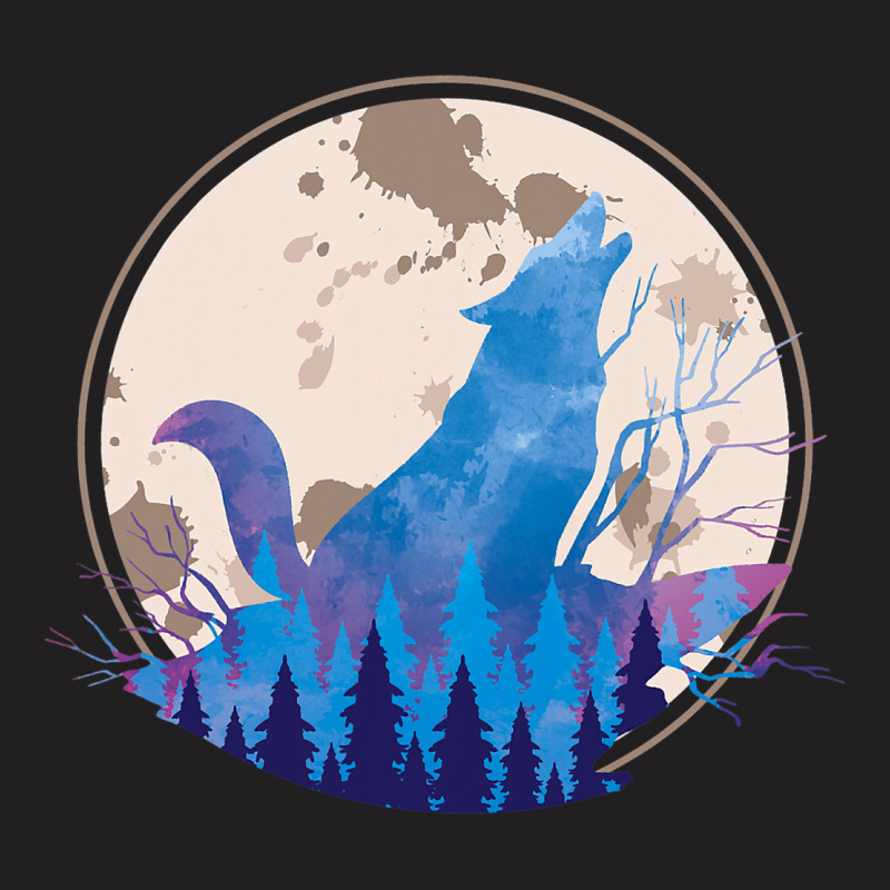 Full Moon Predator Howling Wolf Forest Animal Vint T-shirt | Artistshot