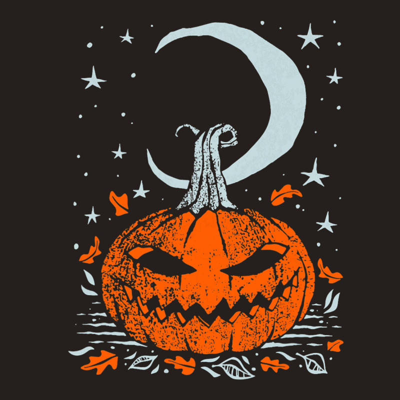 Funny Pumpkin Face With Moon Star Halloween Night Tank Top | Artistshot