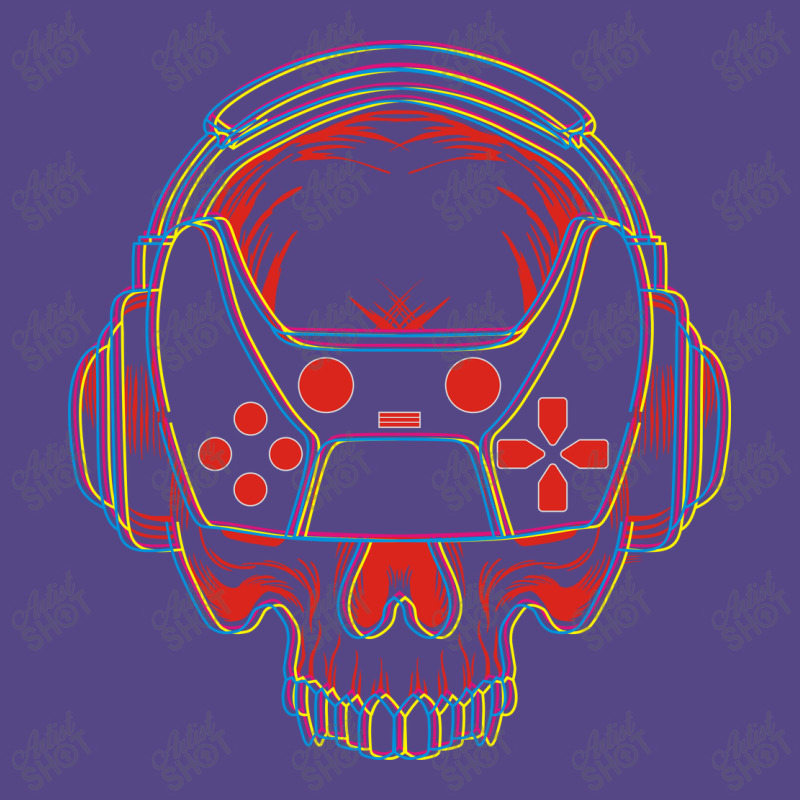 Skull Gamer Basic T-shirt by azmth | Artistshot