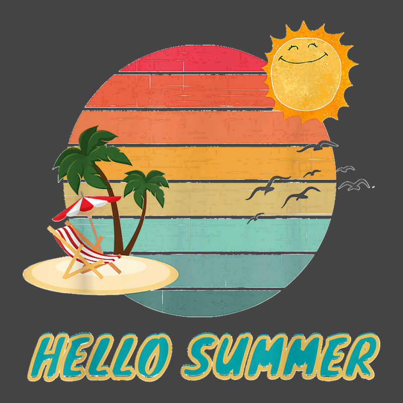 Hello Summer Vacation Palm Tree Sun Birds And Sea Basic T-shirt by WirtzRichard | Artistshot