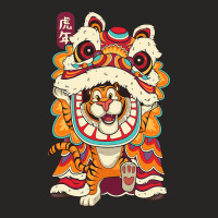 Chinese New Years For Men Dancing Tiger Dragon 21 Ladies Fitted T-shirt | Artistshot