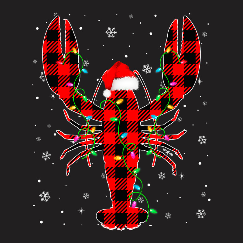 Buffalo Red Plaid Lobster Animals Merry Christmas  T-shirt | Artistshot