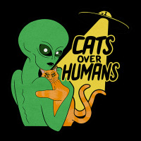 Cat Lover 2cats Over Humans Alien Cropped Hoodie | Artistshot