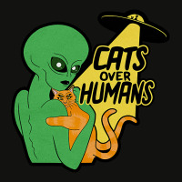 Cat Lover 2cats Over Humans Alien Scorecard Crop Tee | Artistshot