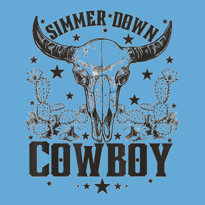 Western Bull Skull Simmer Down Cowboy Cowgirl Country Basic T-shirt | Artistshot