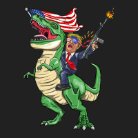 Machine Gun Trump On T Rex Dinosaur With American Flag Tank Top Basic Youth T-shirt | Artistshot