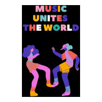 Music Unites The World Poster Raglan Crop Top | Artistshot