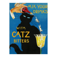 Mix Your Drinks With Catz Cats Bitters Poster Cool Raglan Crop Top | Artistshot