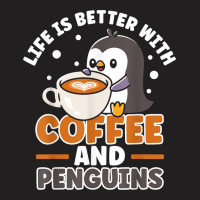 Coffee And Penguin Cute Sea Bird King Emperor Peng T-shirt | Artistshot