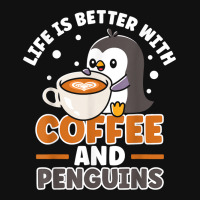 Coffee And Penguin Cute Sea Bird King Emperor Peng Graphic T-shirt | Artistshot