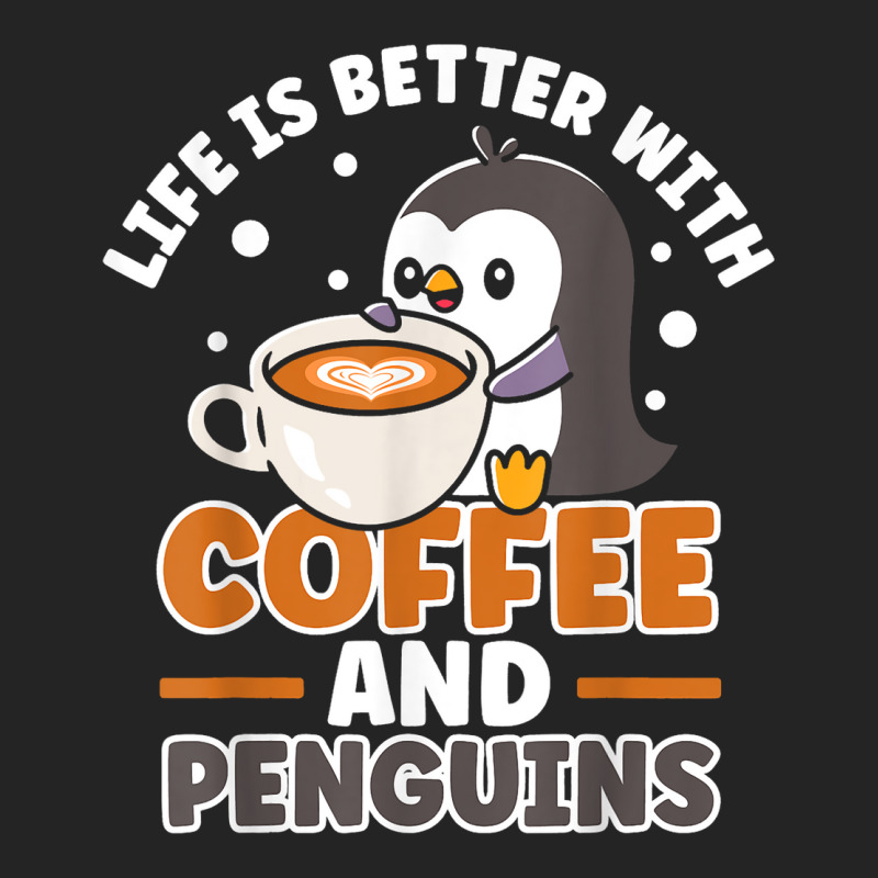 Coffee And Penguin Cute Sea Bird King Emperor Peng 3/4 Sleeve Shirt | Artistshot