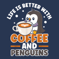 Coffee And Penguin Cute Sea Bird King Emperor Peng Ladies Denim Jacket | Artistshot