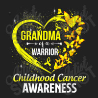 Grandma Of A Warrior Childhood Cancer Awareness Butterfly Basic T-shirt | Artistshot