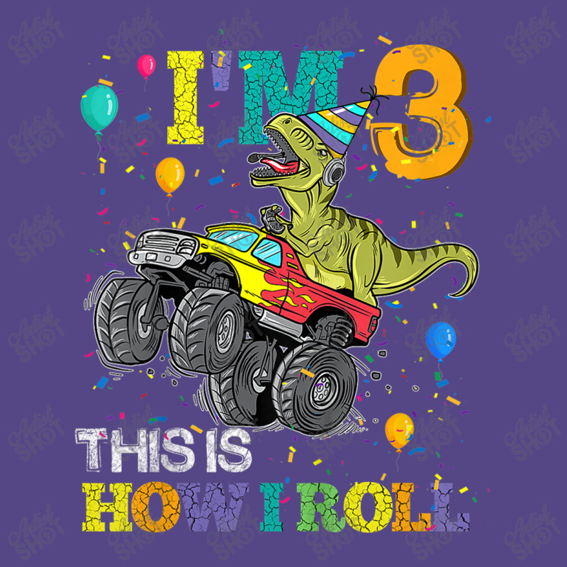 Kids T Rex Dinosaur Monster Truck 3rd Birthday Boys And Girls Games Ch Basic T-shirt | Artistshot