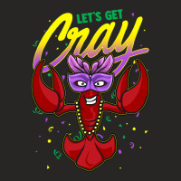 Crawdads Lobster With Parade Mask Funny Mardi Gras Ladies Fitted T-shirt | Artistshot