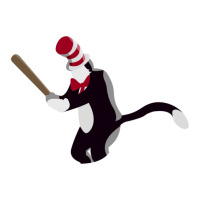 Minimalist Cat In The Hat Baseball Raglan Crop Top | Artistshot