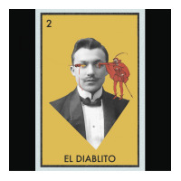 El Diablito (the Devil)   Lotería  Poster Raglan Crop Top | Artistshot