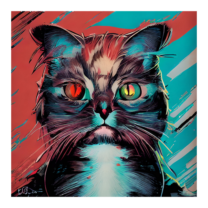 Cat Painting Artwork Raglan Crop Top by brushdatum98 | Artistshot