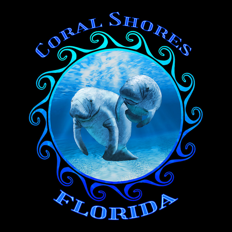 Coral Shores Florida Vacation Swimming Manatees V-neck Tee | Artistshot