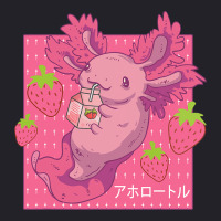 Cute Axolotl Pastel Goth Strawberry Milk Kids Yout Unisex Sherpa-lined Denim Jacket | Artistshot