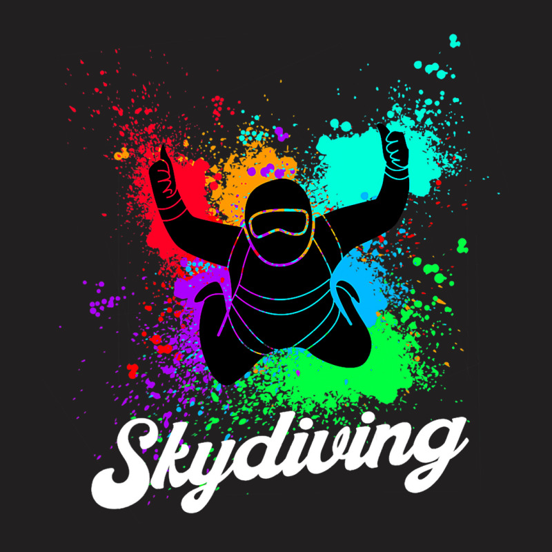 Color Splash Skydiving T-shirt | Artistshot