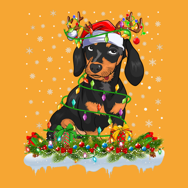 Dachshund Family Matching Xmas Lighting Santa Dachshund Doxie Christma Basic T-shirt by pester | Artistshot