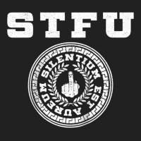 Shut The F Up Stfu Funny College Satire Humor Raglan Baseball Tee Basic T-shirt | Artistshot