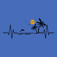 Heartbeat With Tropical Palm Trees Beach Island And Dolphin T Shirt Basic T-shirt | Artistshot