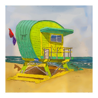 Cute Lifeguard Tower In South Beach Miami Florida-oyral Raglan Crop Top | Artistshot