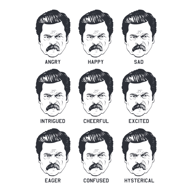 Ron Swanson Emotions Parks And Recreation Nostalgia Raglan Crop Top by arjazjenniav | Artistshot