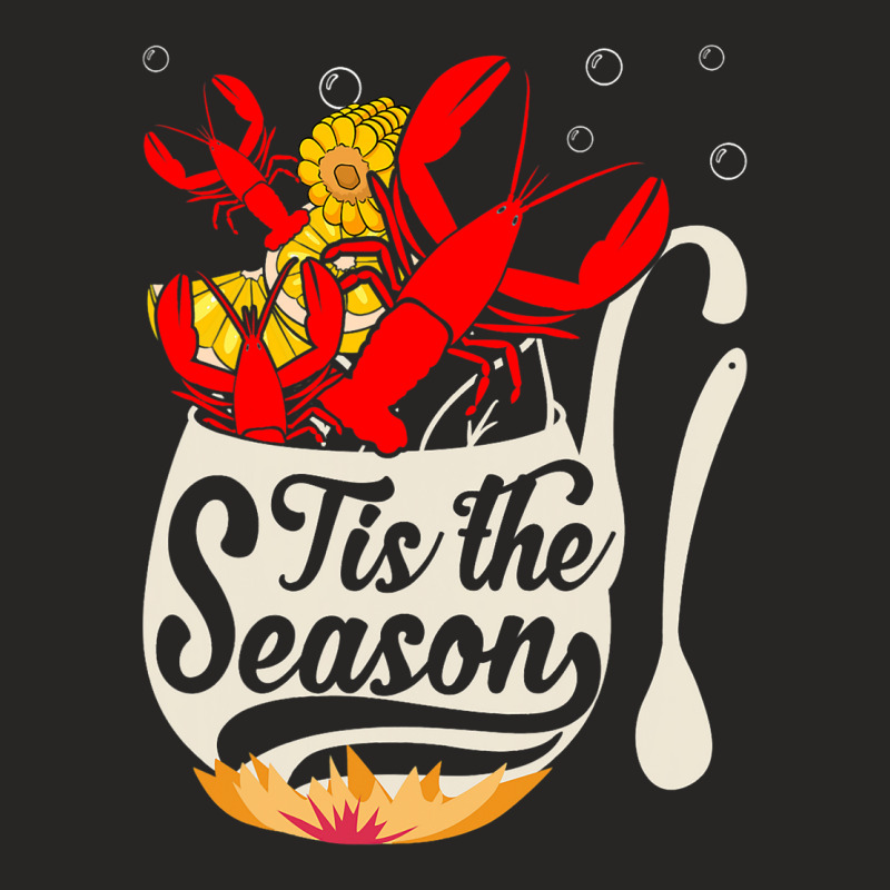 Crawfish Season Boil Funny Crayfish Eating Lobster Ladies Fitted T-Shirt by BraylanKaufman | Artistshot