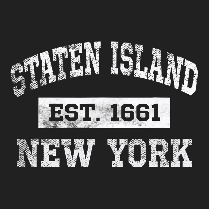 Staten Island New York T Est. 1661 Distressed Basic T-shirt by trokeryth | Artistshot