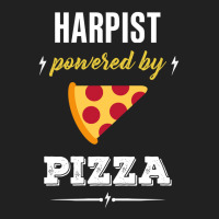 Harpist Powered By Pizza Funny Gift Basic T-shirt | Artistshot