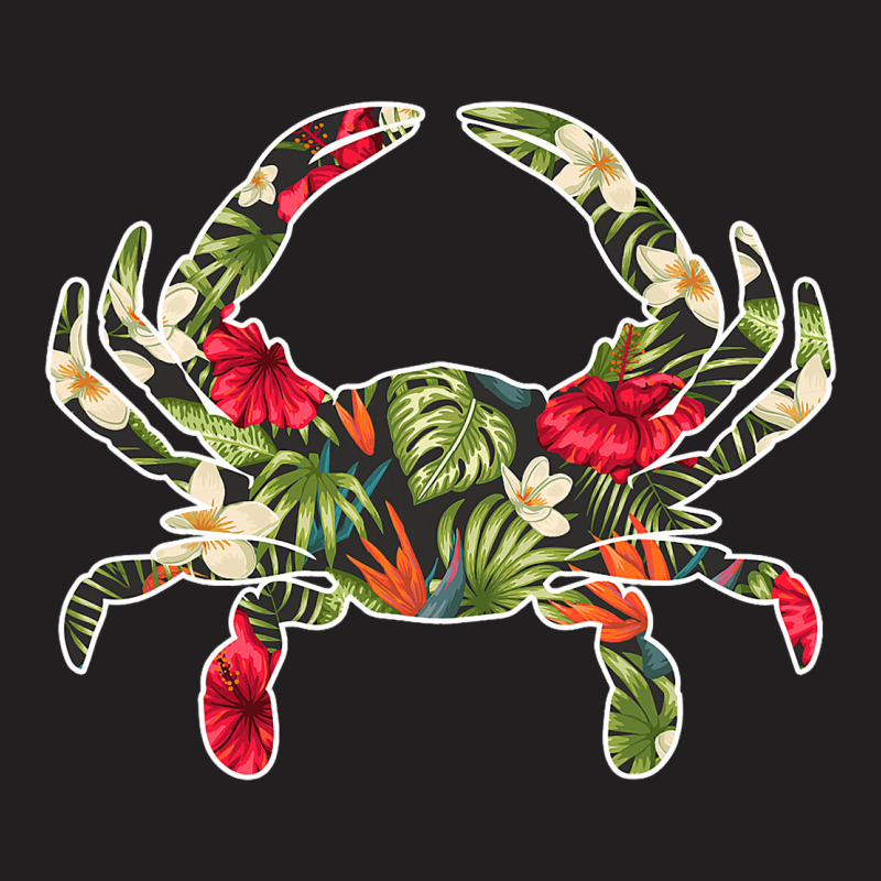 Crab Summer Tropical Floral Print Flower Hawaii Me T-shirt | Artistshot