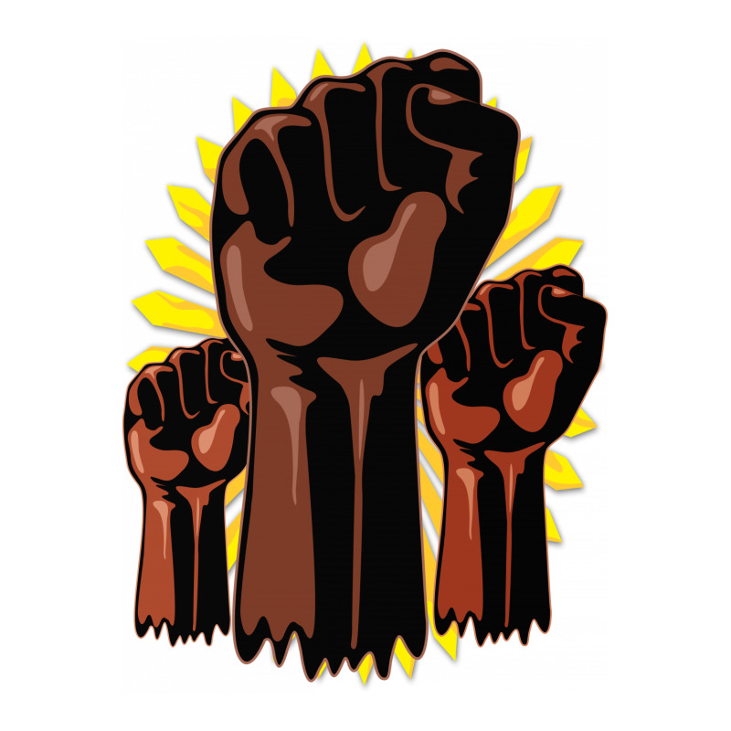 Custom Black Power Raised Fists Symbols Slogan V-neck Tee By ...