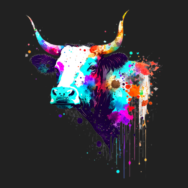 Cow Cattle Paint Splatter Farm Animal Lovers Splat Basic T-shirt | Artistshot