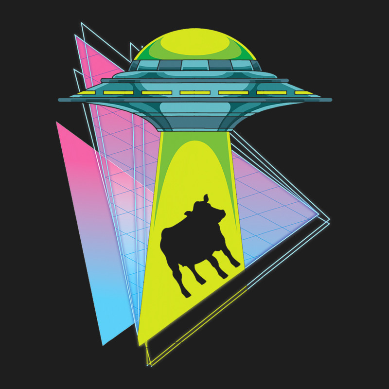 Vaporwave Cow Ufo Abduction Extraterrestrial Synth Classic T-shirt | Artistshot