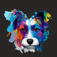 Watercolor Jack Russell Terrier Dog Face Colorful  Ladies Fitted T-shirt | Artistshot