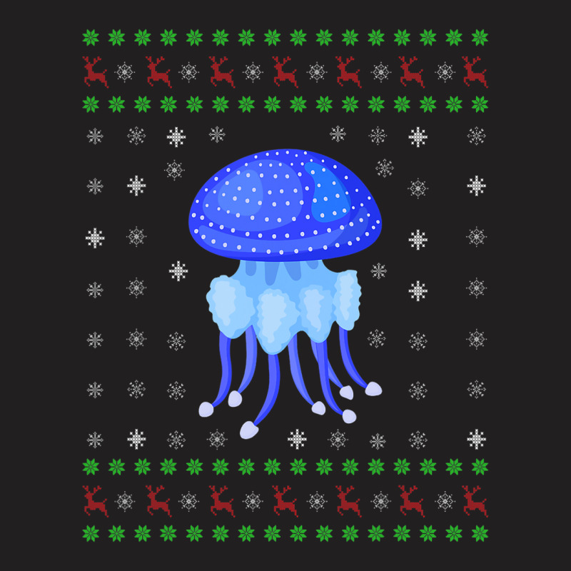 Ugly Xmas Jellyfish Graphic Funny Ugly Sweater Chr T-shirt | Artistshot