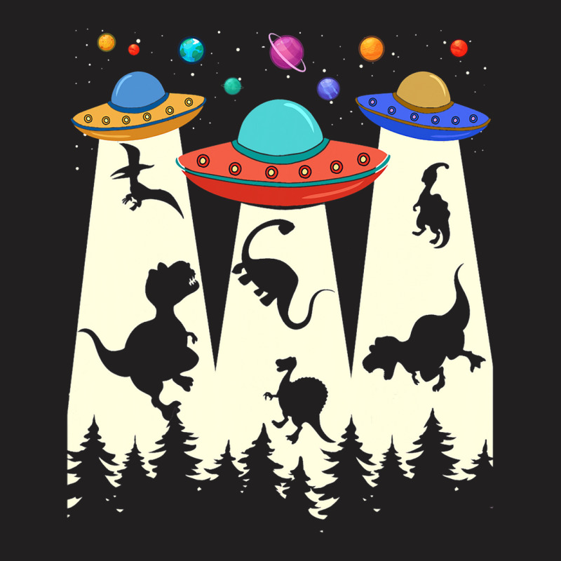 Ufo Dinosaur Lover Vintage Rerto Alien Abduction F T-shirt | Artistshot