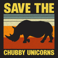 Vintage Sunset Save The Chubby Unicorns Fat Rhino T-shirt | Artistshot