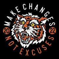 Vintage Tiger Face Make Changes Not Excuses Tattoo Pocket T-shirt | Artistshot