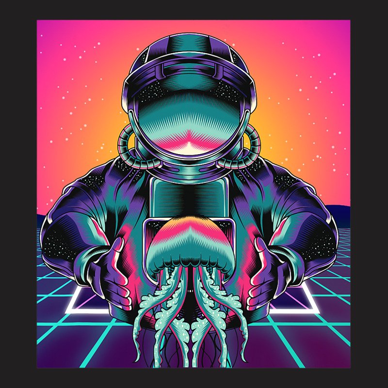 Synthwave 90s Art Vaporwave Jellyfish Outer Space  T-shirt | Artistshot